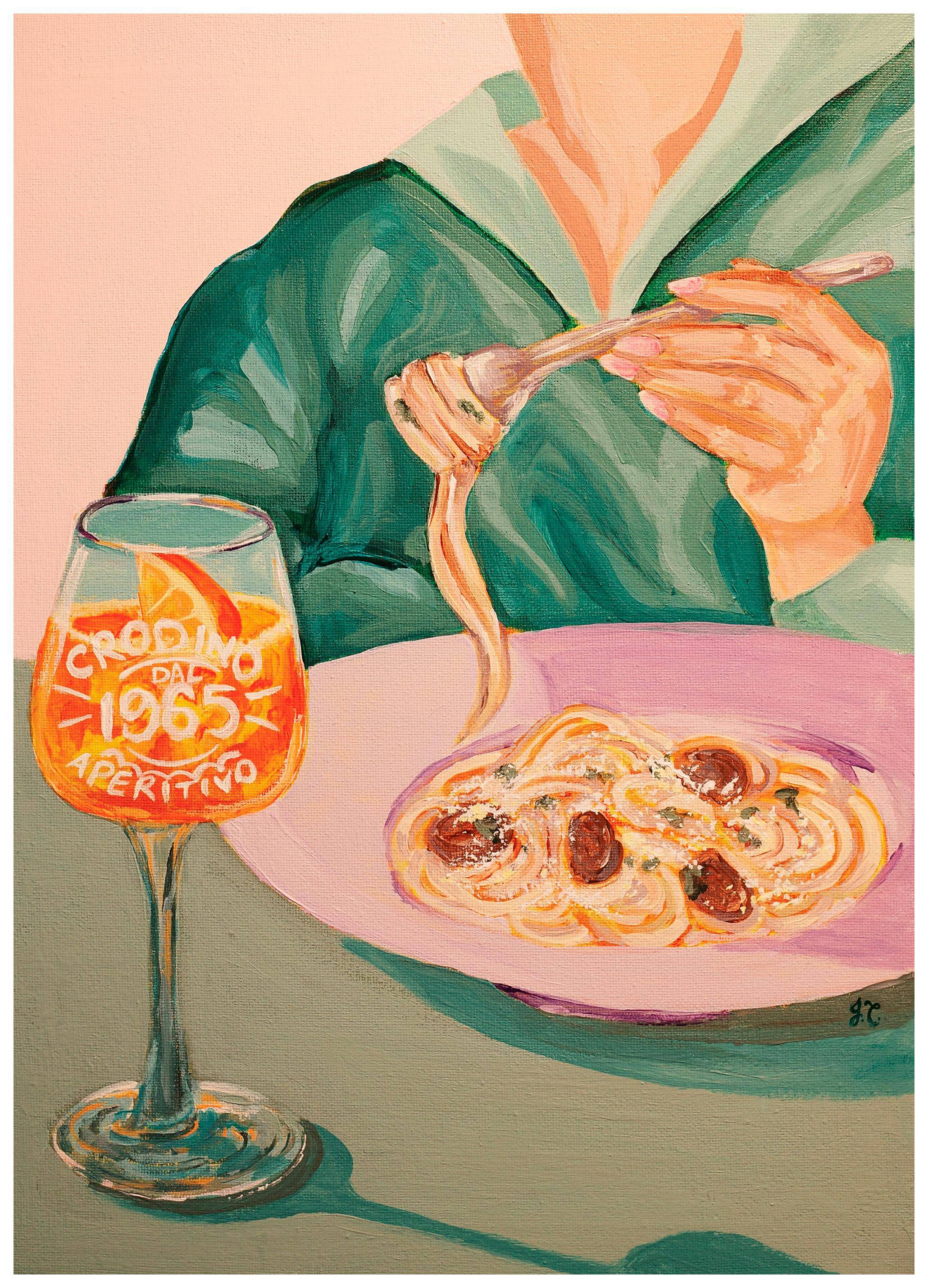Joeyline Tannous - Pasta and Crodino Poster (21x30 cm)