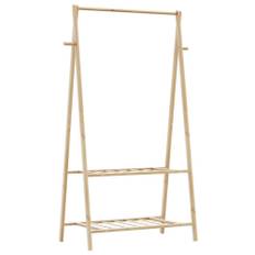 Klädställ med hyllor 96x45,5x150,5 cm bambu