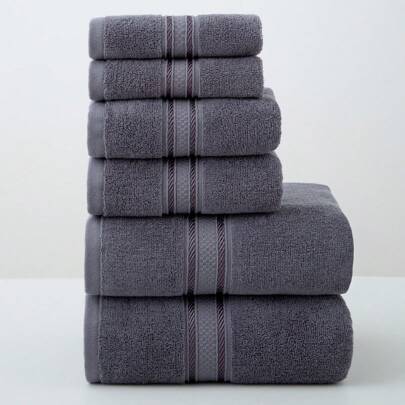 1 st mörkgrå stor handduk/handduk/ansiktshandduk i ren bomull, lätt, snabbtorkande och absorberande, unisex, lämplig för alla säsonger, idealisk för b (Multi-size)