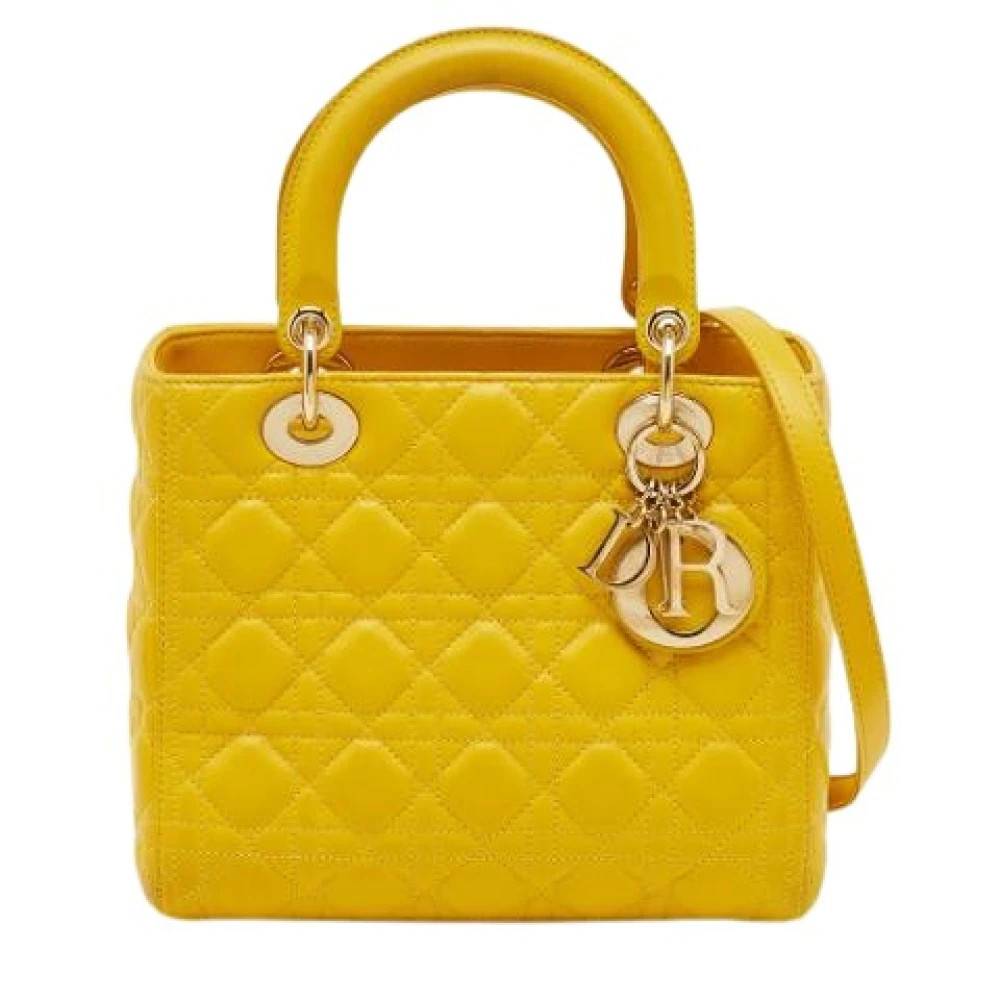 Dior Vintage Pre-owned Læder Håndtaske - Vintage - Dame - Gul - ONE SIZE - Læder