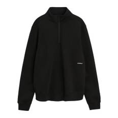Soulland, Sweatshirts & Hoodies, unisex, Xs/S, Bomull, Borstad Fleece Half Zip Sweatshirt - black (XS/S)