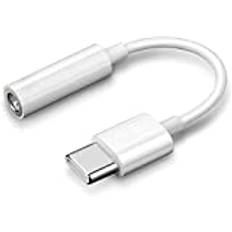 Tec-Digi USB C till 3,5 mm hörlursadapter, USB C till hörlursadapter, typ C-uttag DAC Aux Audio Mic hörlurar konverteringsadapter för iPad Pro, S20 Ultra S10 Note, Mate 10 20 40 Pro etc