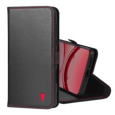 Oppo Find X8 Pro Leather Case - Black with Red Detail