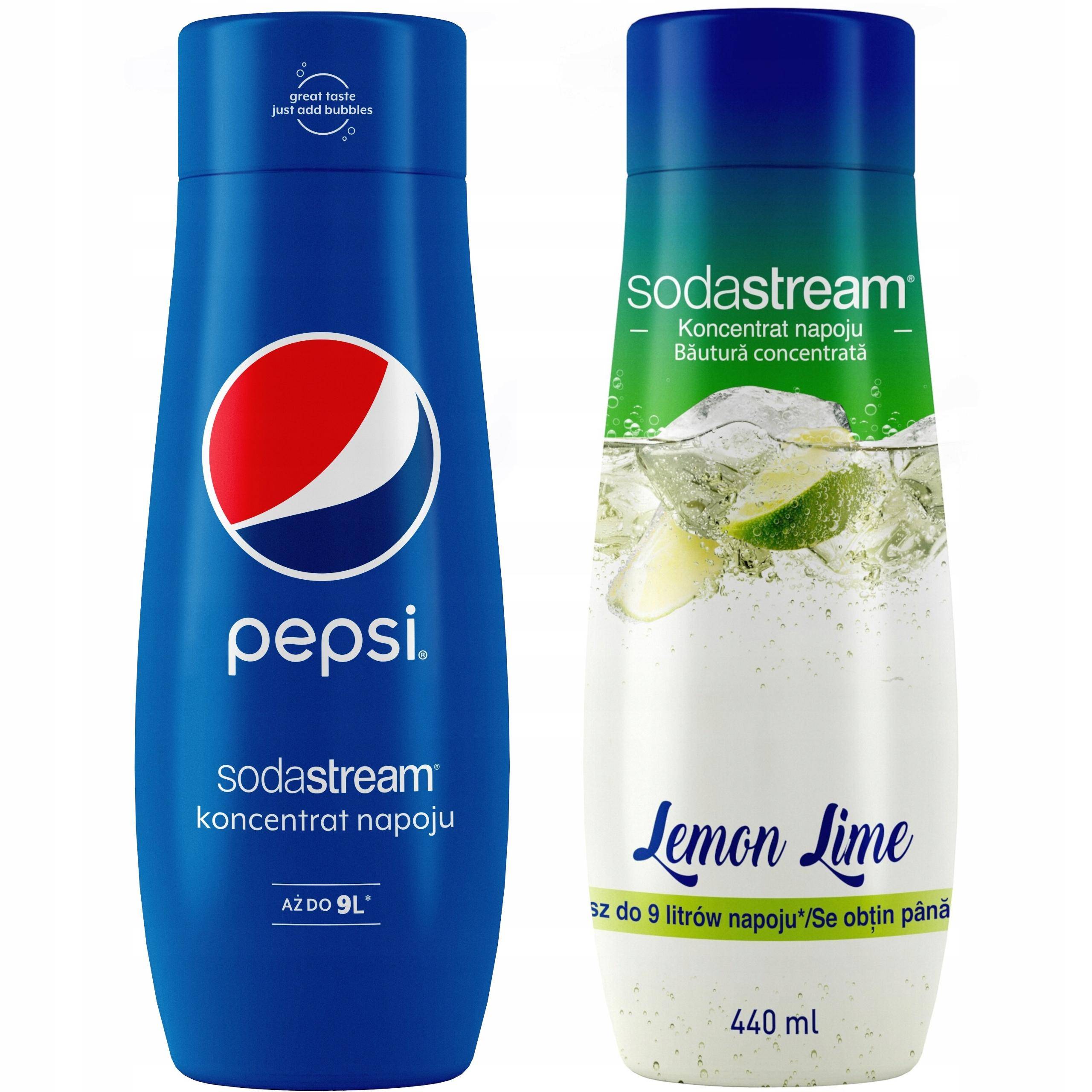 Set of 2 SodaStream Pepsi+Lemon-Lime concentrates