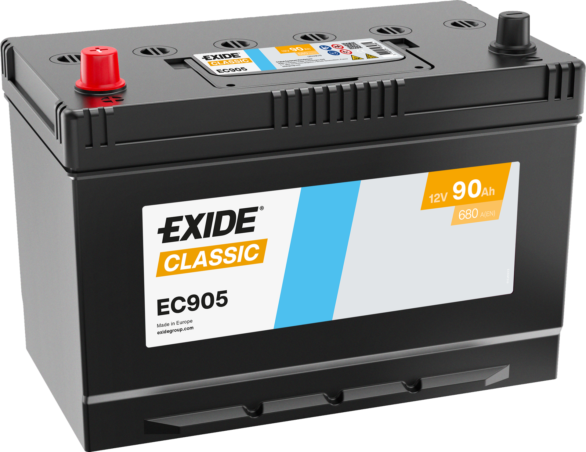 Exide Batteri SLI 90 Ah - Bilbatteri | Startbatteri - Toyota - Mitsubishi - Nissan - Hyundai - Isuzu - Ford - Peugeot - Opel