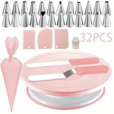 TEMU 32pcs Cake Turntable Set, Cake Baking Tools, Cake Mold Kit Suitable For Beginners And Home Use