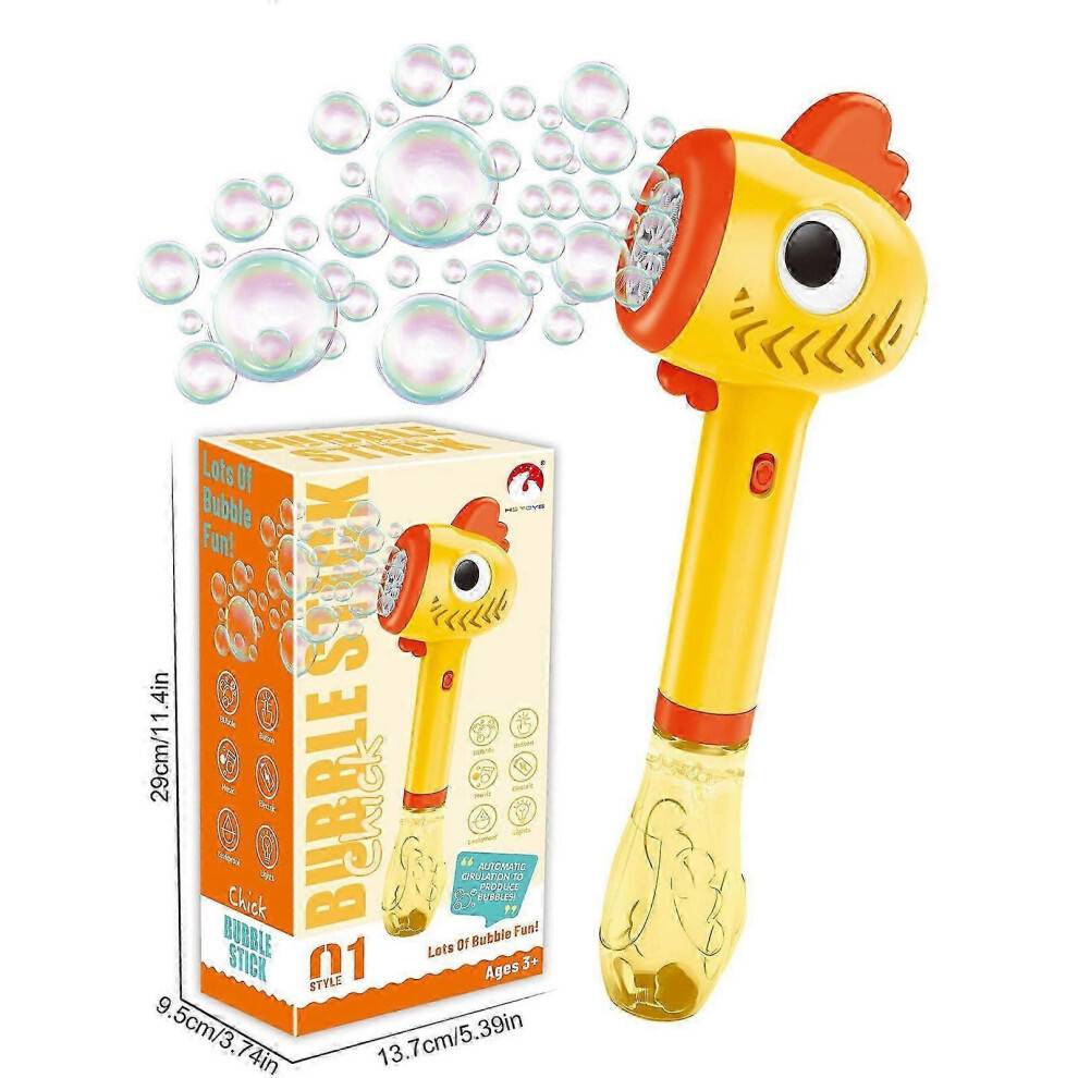 (Yellow) New Automatic Bubble Blower - Magic Bubble Machine with LED Lighting,Bubble Machine Party Favors, Bubble Maker Blower Machine 25-26