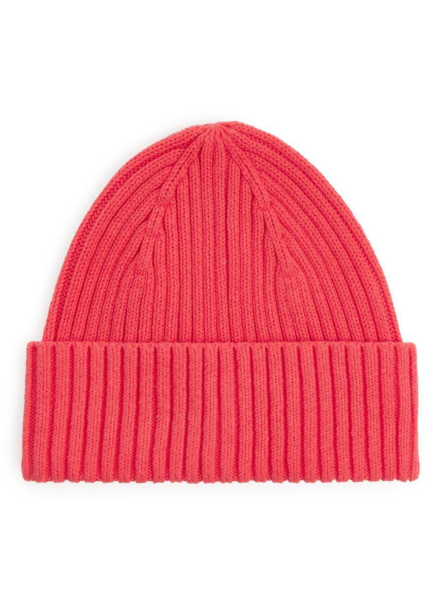 ARKET Rib Knit Beanie -Red, 116/140