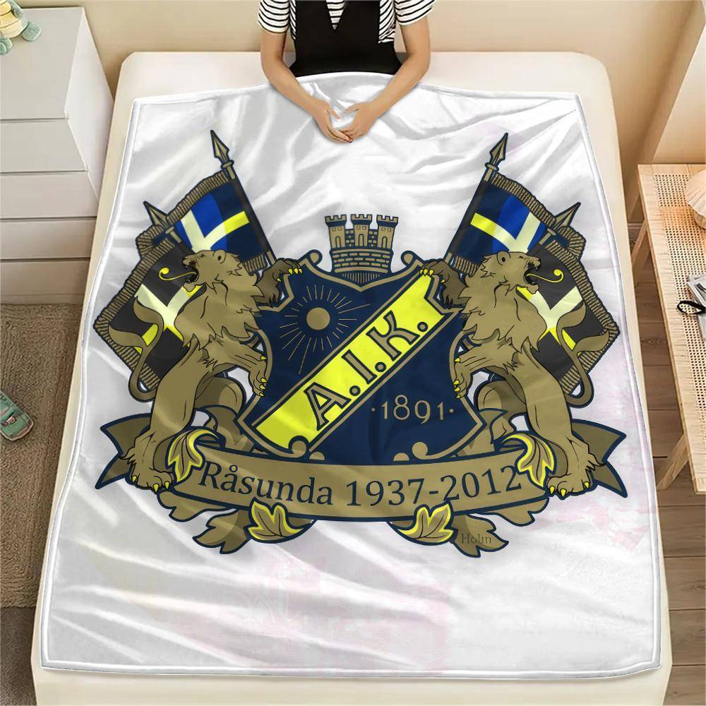 1 st AIK Print Flanellduk, Högkvalitativ Bekväm för Alla Årstider, Heminredning, Värme och Komfort, Perfekt för Julklappar