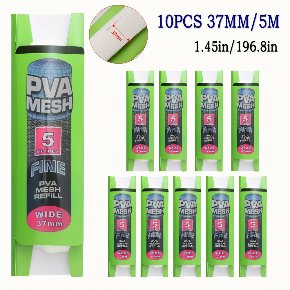 10pcs 5m Pva Pva Fishing Bag Soluble Net Carp Fishing Bait Trap Net Fishing Tools 25mm/37mm