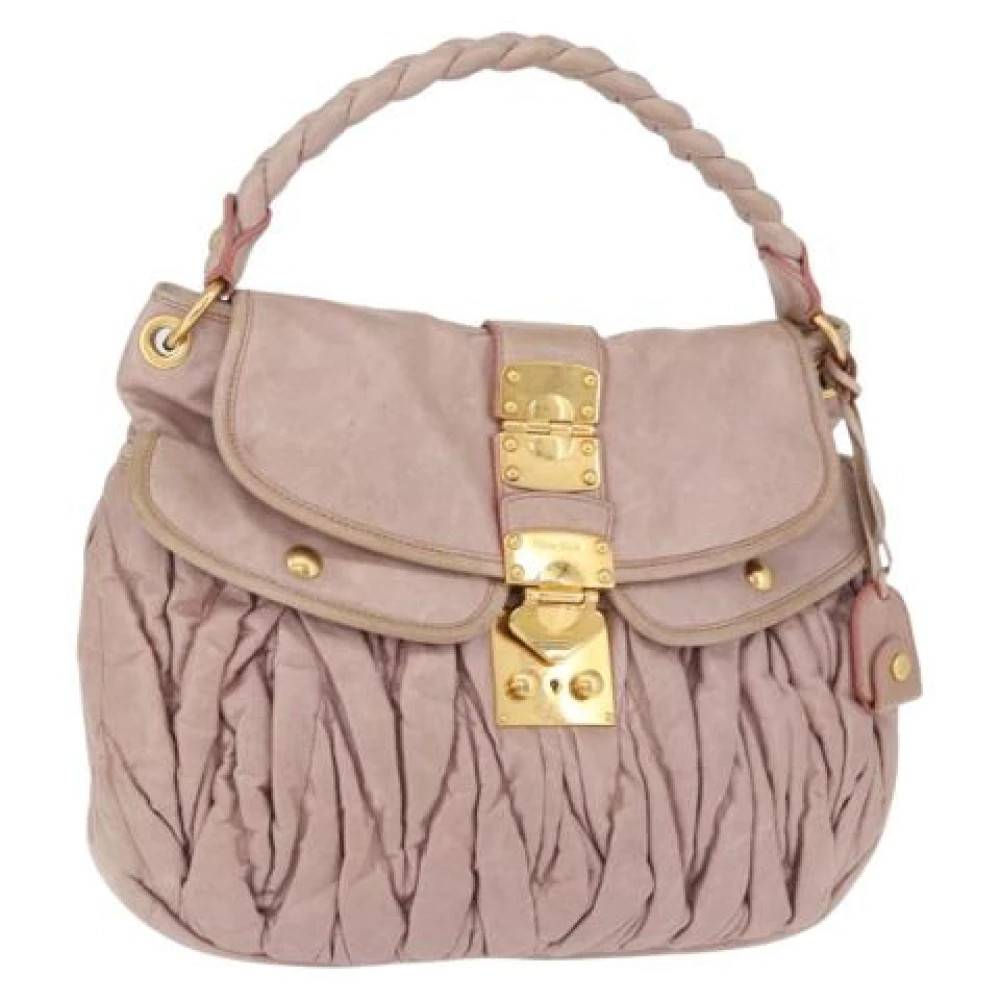 Miu Miu Pre-owned Pre-owned Skuldertaske - Vintage - Dame - Lyserød - ONE SIZE - Uld