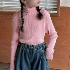 Polotröja för flickor, för hösten, kläder för skolstart - Rosa (8Y,9Y,10Y,11Y,12Y)