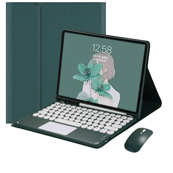 Bluetooth Tangentbordsfodral - Djupgrön med Uppgraderad Pekplatta Tangentbord Kompatibelt med Samsung Galaxy Tab S9 Ultra/S10 Ultra 14.6-tum