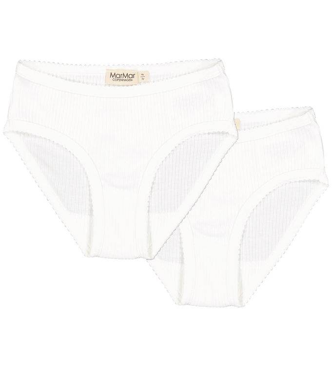 MarMar Kalsonger - 2-pack - Rib - Mild White - MarMar - 6-7 år (116-122) - Trosor