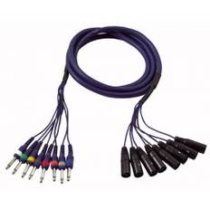 Multikabel - 8 stk. XLR han/jack mono - 6 mtr.