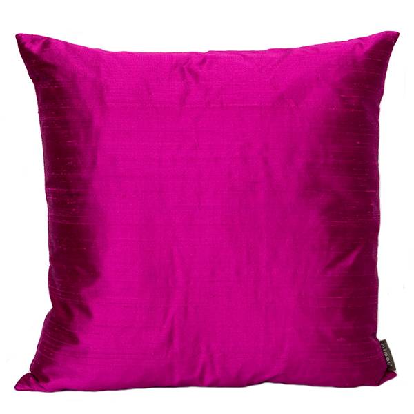 Kudde Handvävd Siden Fuchsia 50X50