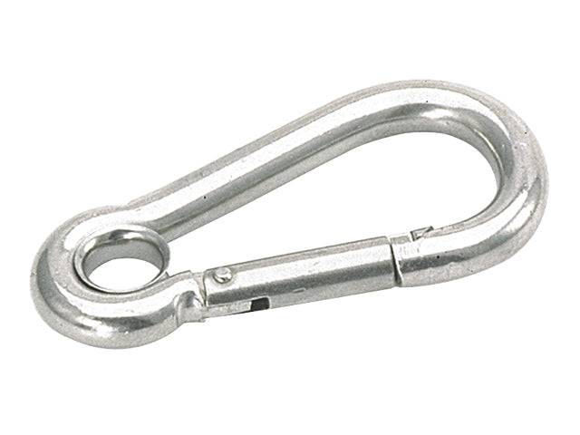 Talamex, karabinhage med øje, rustfrit stål AISI 316, 50 mm, (74226050), 10 stk.