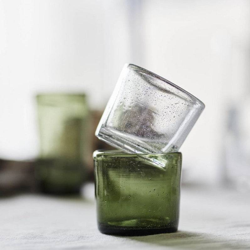 Kuki Hand-Blown Glass Micro-Bubble Tumblers (Set of 4)