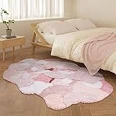 Moss Rug 3D Floral Moss Matta, Tvättbar Fluffy Cute Area Matta Tufted Matta, Non Halk Oregelbunden Estetic Leaf Sängmatta för vardagsrummet Sovrum Sängbord, Ultra Mjuk (Rosa 180x250cm)