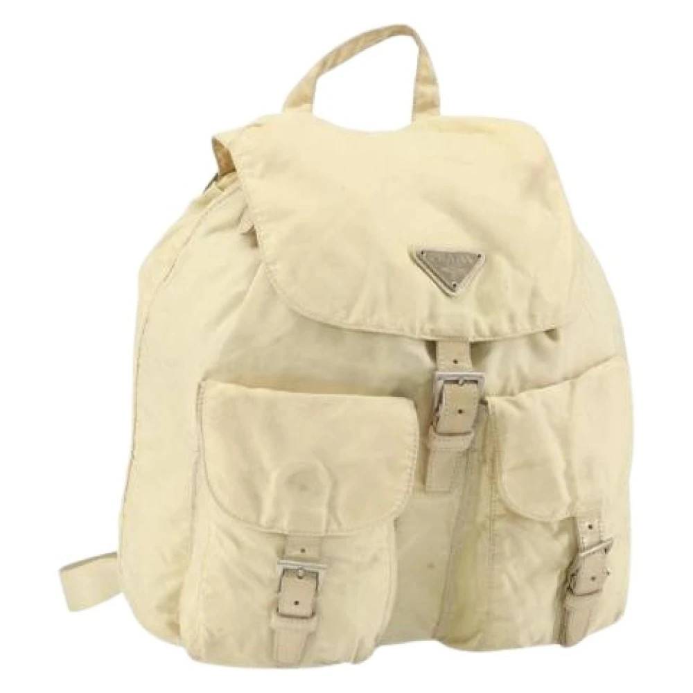 Prada Vintage Pre-owned Vintage Nylon Rygsæk - Vintage - Dame - Beige - ONE SIZE - Nylon