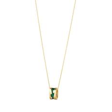 Georg Jensen Fusion halskæde i 18 kt guld med grøn keramik