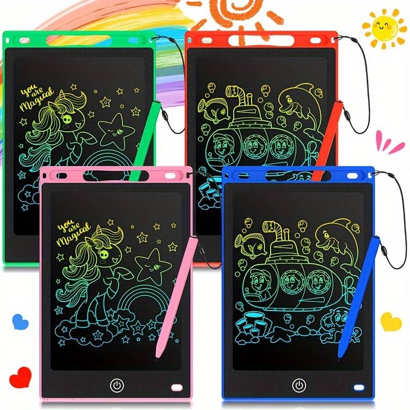 Set Of 4, 8.5-inch Lcd Doodle Boards, Drawing Tablets, Toy Gifts, Electronic Reusable Writing And Drawing Boards.