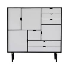 S3 Cabinet - Black Oak/White