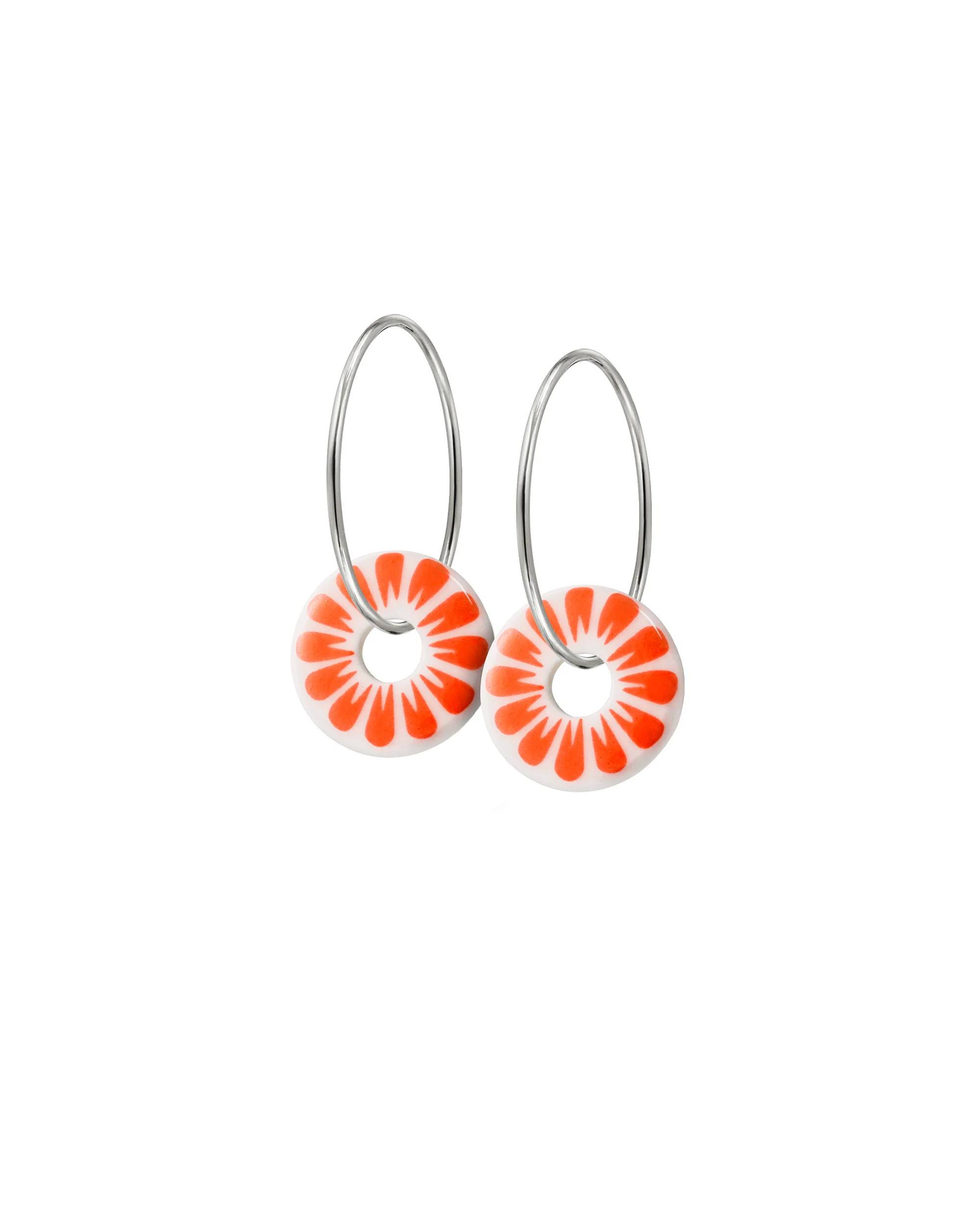 Scherning - Bloom Øreringe, Coral Red
