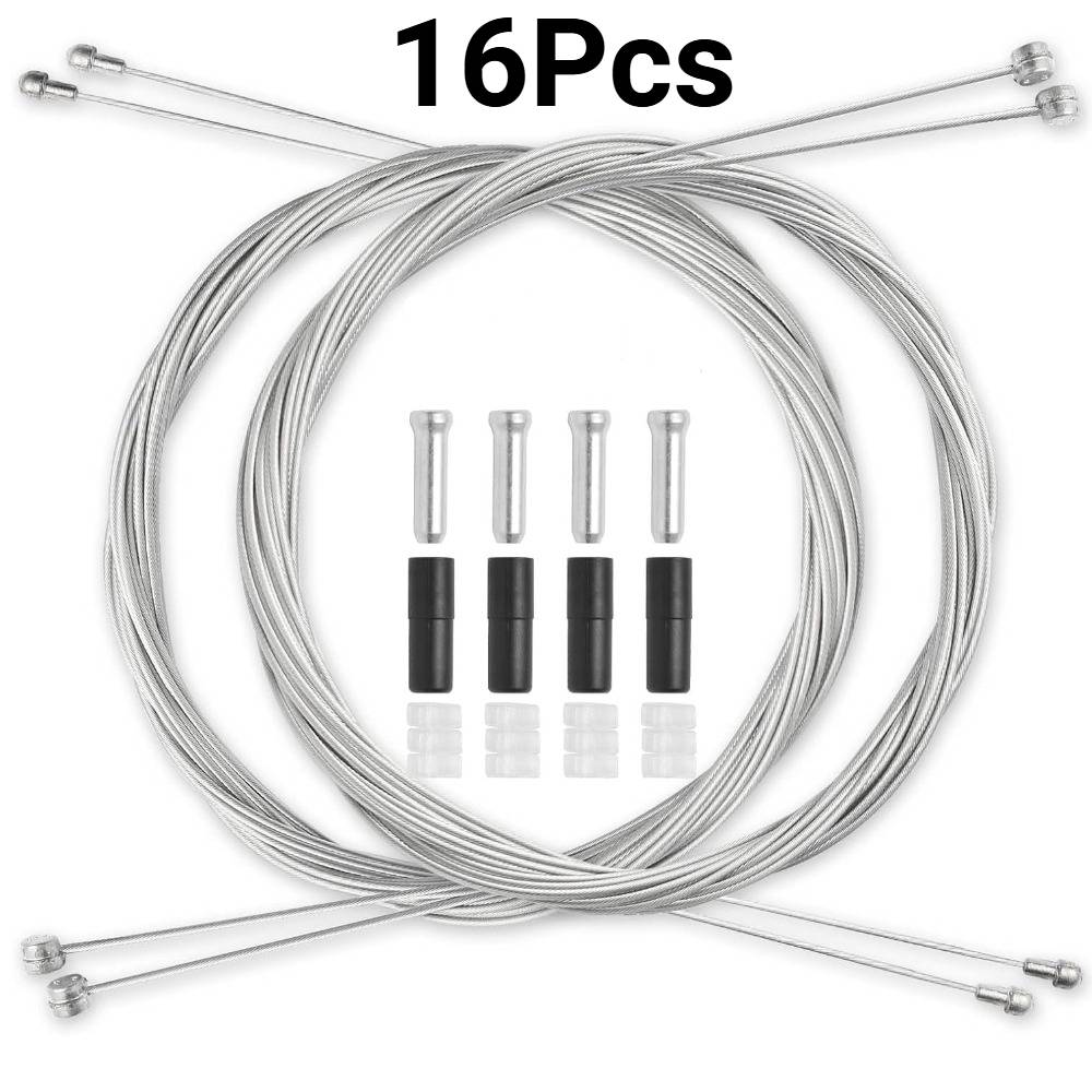 16Pcs Universal Double Headed Bike Brake Cable Set Cable Professional for MTB Mountain Bikes or Road Bikes Whit Caps Accessories
