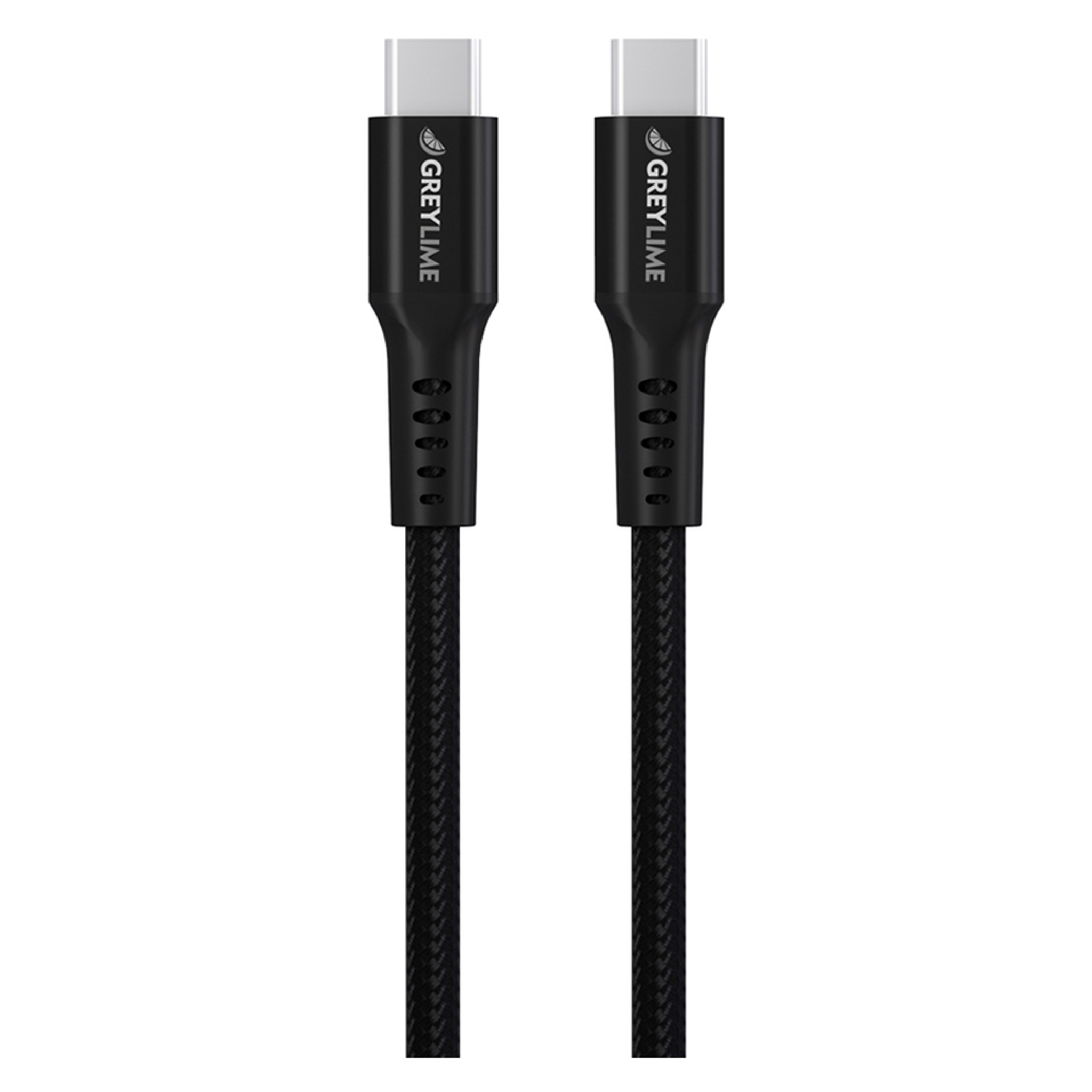 GreyLime Braided USB-C til USB-C 60W Kabel Sort, 0,5 m