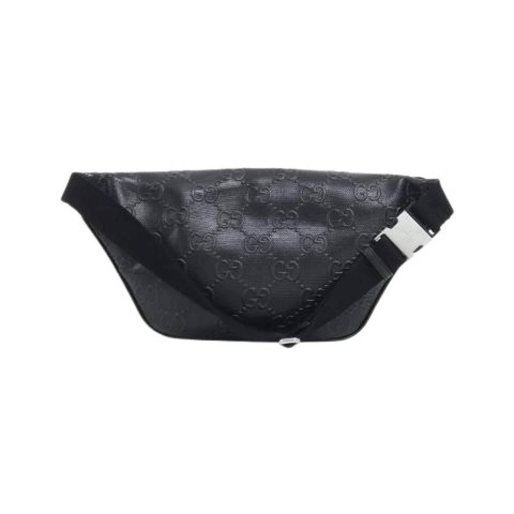 Gucci Vintage Pre-owned GG Præget Læder Taljetaske - Vintage - Dame - Sort - ONE SIZE - Læder
