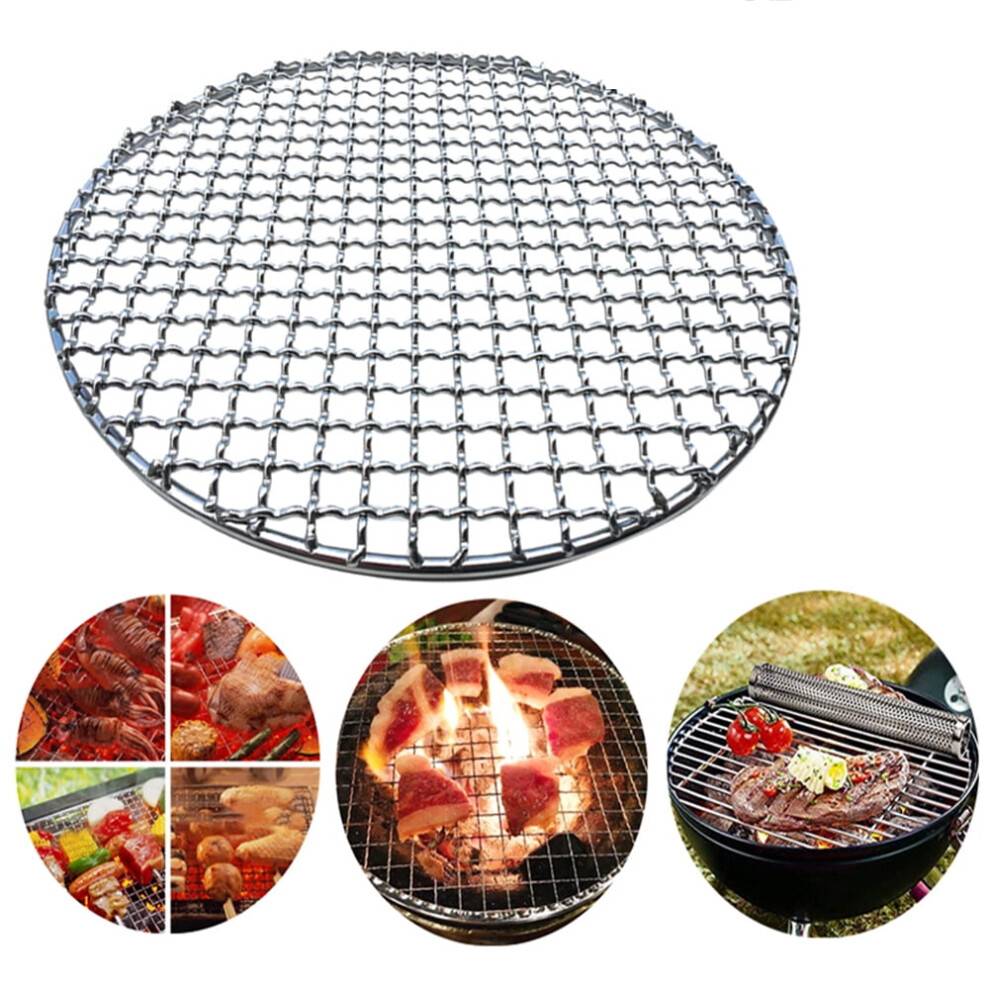BBQ Rustfrit Stål Grill Rund Grill Net Trådnet Rist Riste Picnic