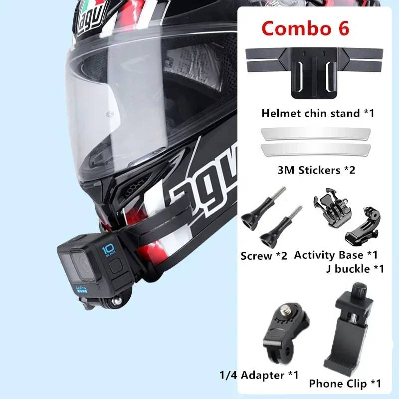 Motorcycle Helmet Chin Bracket Fixed Mount Adapter Set For DJI Osmo Action 3/4/5pro /Gopro Action Camera Accessories