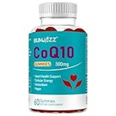 CoQ10 Gummies 300mg High Absorption - Hallonsmak - Icke-GMO - Glutenfri - 60 Count Coenzyme Q10 Gummies