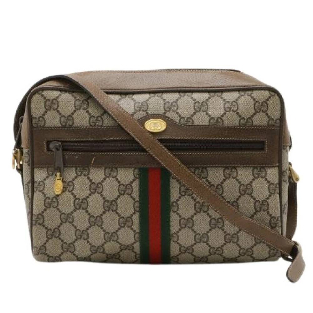 Gucci Vintage Pre-owned GG Plus Coated Canvas Skuldertaske - Vintage - Dame - Beige - ONE SIZE - Uld