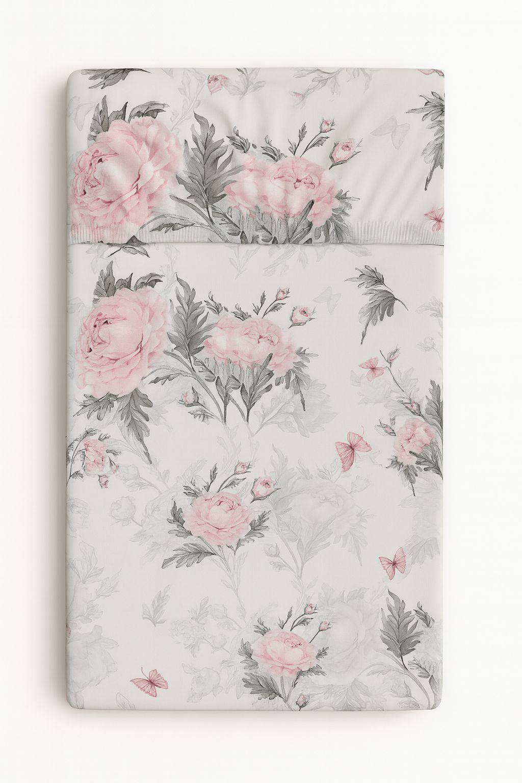 Cotton fitted sheet for a crib 120x60 cm - romantic peonies