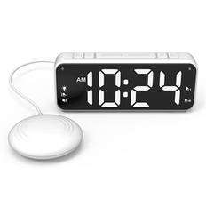 F1089 Högljudd Vibrerande USB Väckarklocka 6,5'' LED Display Skärm Sängklocka med Snooze Funktion