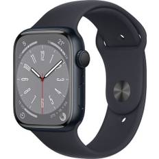 Apple Watch Series 8 Aluminium 45 mm (2022) | GPS | Midnatt | Sportband Midnatt M/L