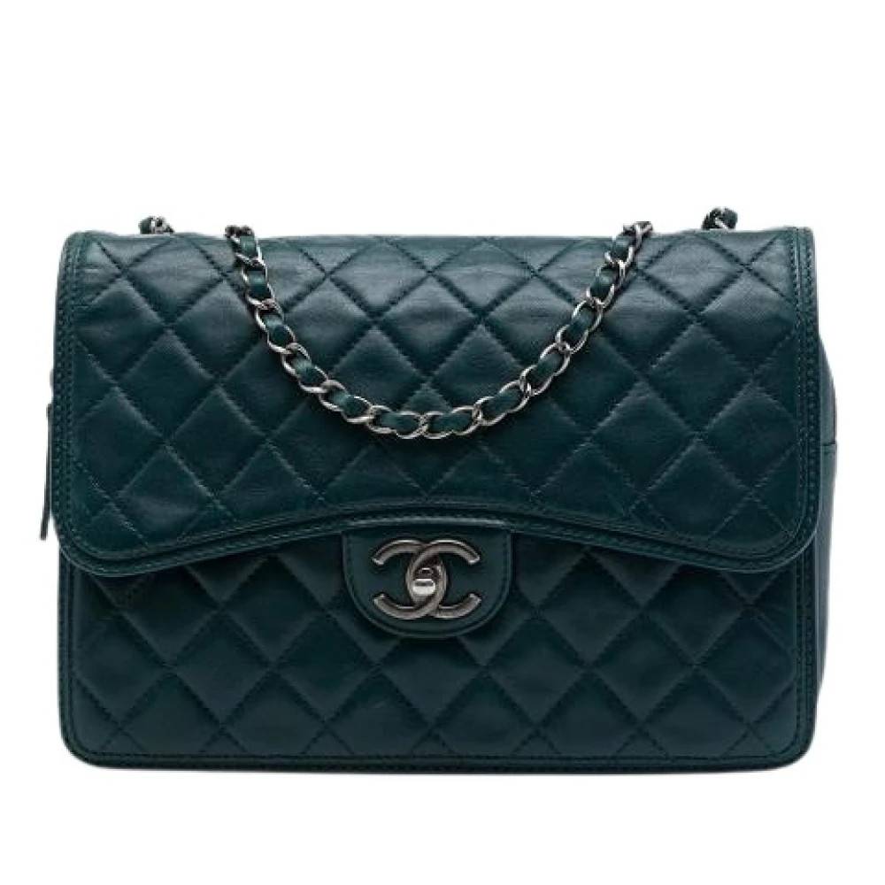 Chanel Vintage Pre-owned Vintage Quilted Crossbody - Vintage - Dame - Grøn - ONE SIZE - Uld