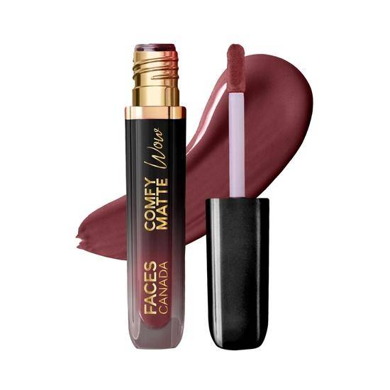 FACESCANADA Comfy Matte Wow Flytande Läppstift - Cocoa Crush 07, 3,8 ml | Applicering med ett drag | Högt pigmenterat | Bekväm användning | Smittsäker