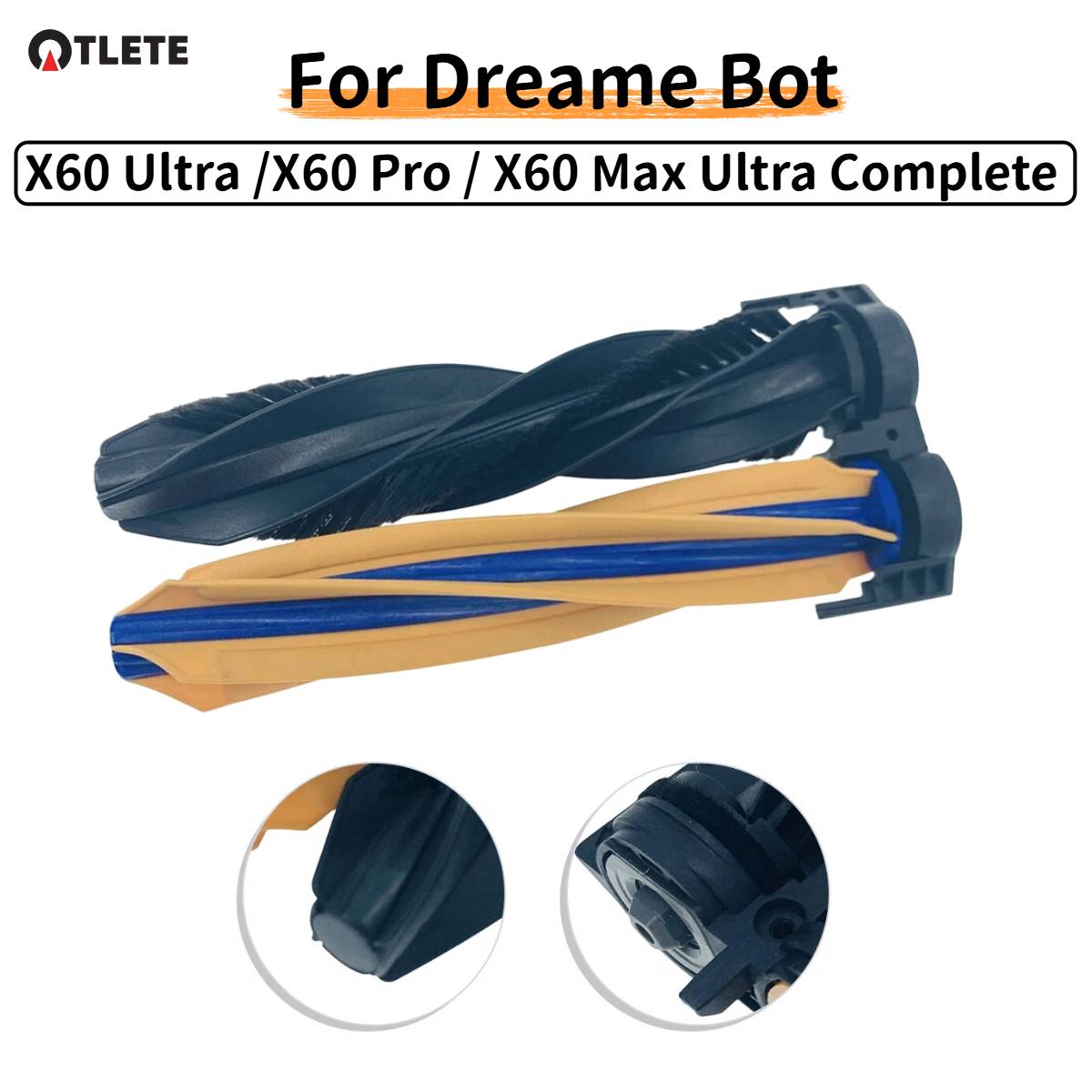 Main Brush For Dreame X60 Pro / X60 Ultra / X60 Max Ultra Complete Robotic Vacuum Cleaner Center Roller Brush Set