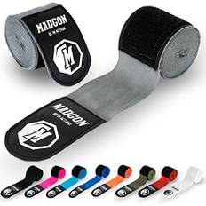 MADGON Handlindor för Boxning med Toppkvalitativt Kardborreband och Tumögla - 3m / 3,8m / 4,5m - Tåliga Boxningslindor - MMA, Boxning, Kickboxning, Sparring - Handledsstöd - Utmärkt Svettabsorbering