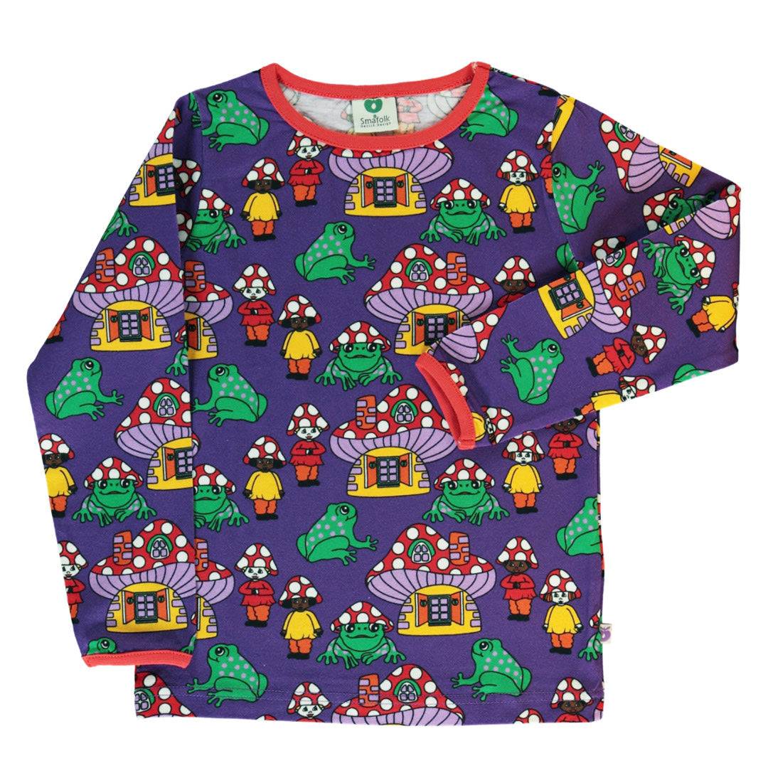 Langærmet bluse med svampehuse - Purple Heart / 9-10