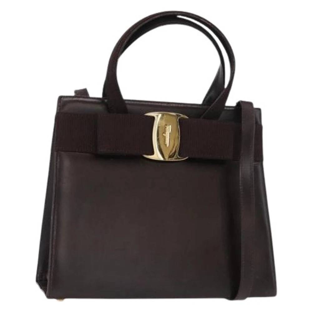 Salvatore Ferragamo Pre-owned Pre-owned Håndtaske - Vintage - Dame - Brun - ONE SIZE - Læder