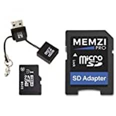 MEMZI PRO 32 GB klass 10 90 MB/s Micro SDHC-minneskort med USB-läsare för Huawei P30 Lite, P20 Lite, P10/P9/P8 Plus/Lite, P smart Z, Mate 20 Lite, P Smart, Y7/Y6 mobiltelefoner