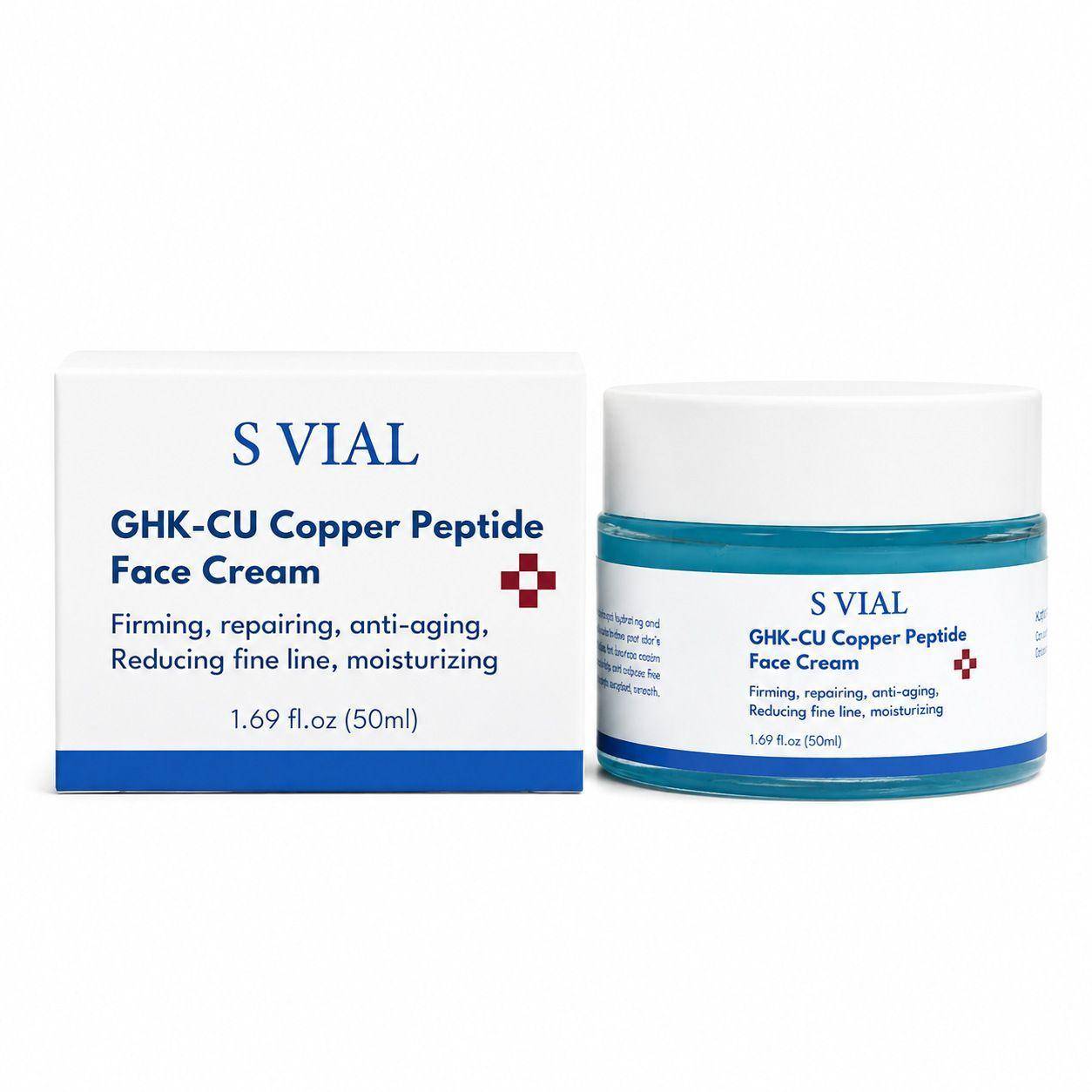 GHK-CU Copper Peptide Face Cream, Daily Facial Moisturizing Skin Care Cream 50ml