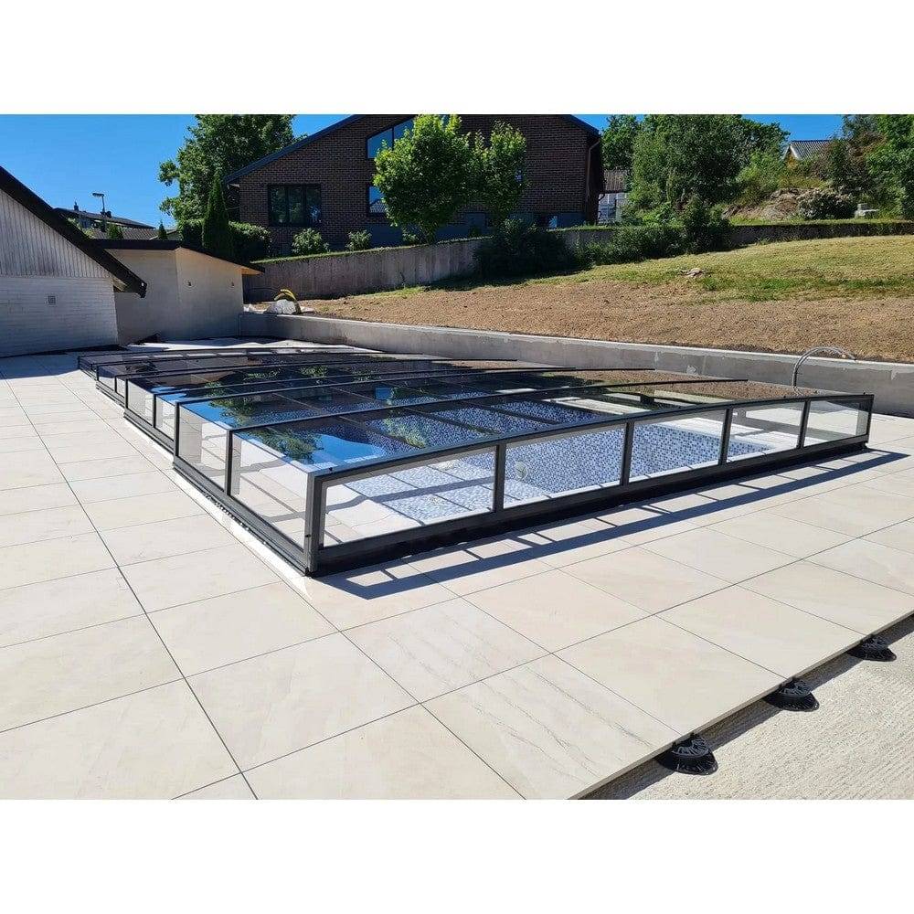 Fjordpool Pooltak Flat - 4.20x8.2m / Klarplast 3 mm / Dörr - Höger