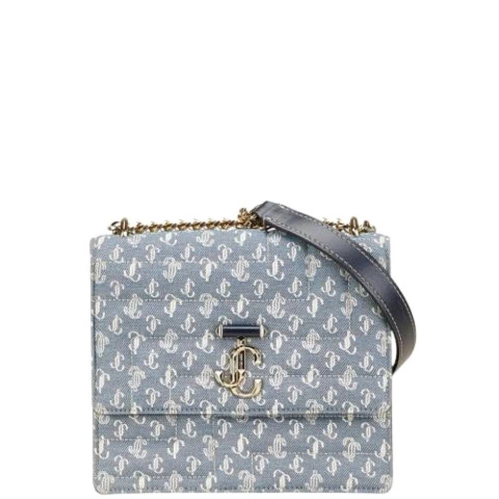 Jimmy Choo Pre-owned Pre-owned Cotton Skuldertaske - Vintage - Dame - Blå - ONE SIZE - Uld