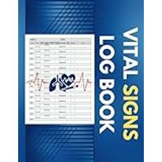 Vital Signs Log Book: Vital Signs Complete Record Book For Track your Heart Rate, Blood Pressure and Blood Sugar, Blood Oxygen Level, Respiratory, ... Large Size 8.5 x 11 inch , Blue Back ground