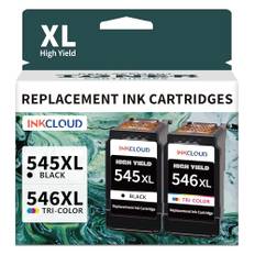 INKCLOUD PG-545XL CL-546XL Patronen Ersatz für Canon Druckerpatrone 545 546 XL Multipack für Canon Pixma TS3350 TS3300 TS3352 TR4650 TR4550 TR4551 MG2550s MG3050 MX495 (1 Schwarz, 1 Farbe)